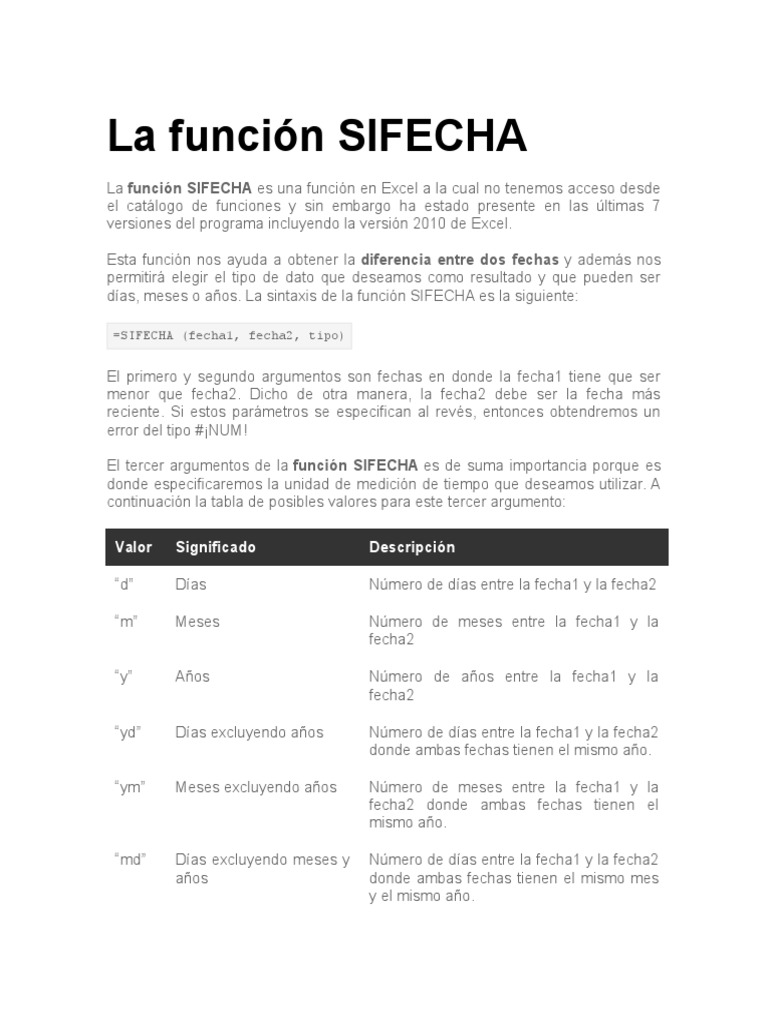 La Función Sifecha | PDF | Fórmula | Microsoft Excel