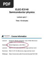 Physics of Semicondors