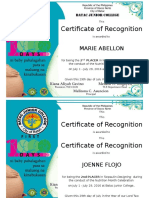 Certificate of Recognition: Marie Abellon