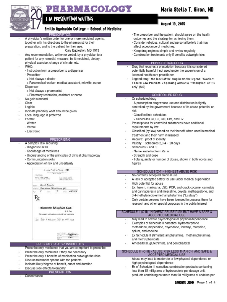 Prescription Writing Essentials in Pharmacology | PDF | Medical ...