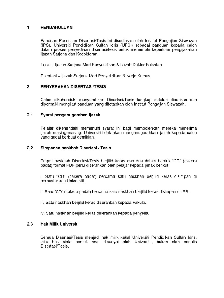 Panduan Disertasi Tesis Upsi