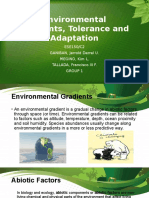 Environmental Gradients, Tolerance and Adaptation: Factors, Effects and Types of Adaptations