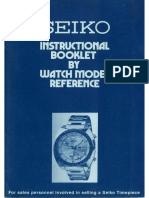 Seiko Vintage - Libro de Instrucciones