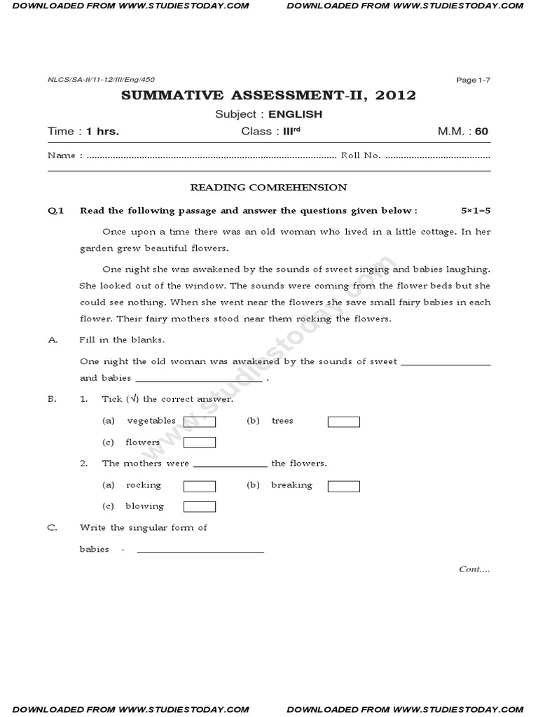 cbse-class-3-english-question-paper-sa-2-2012-1-linguistic-morphology-linguistic-typology