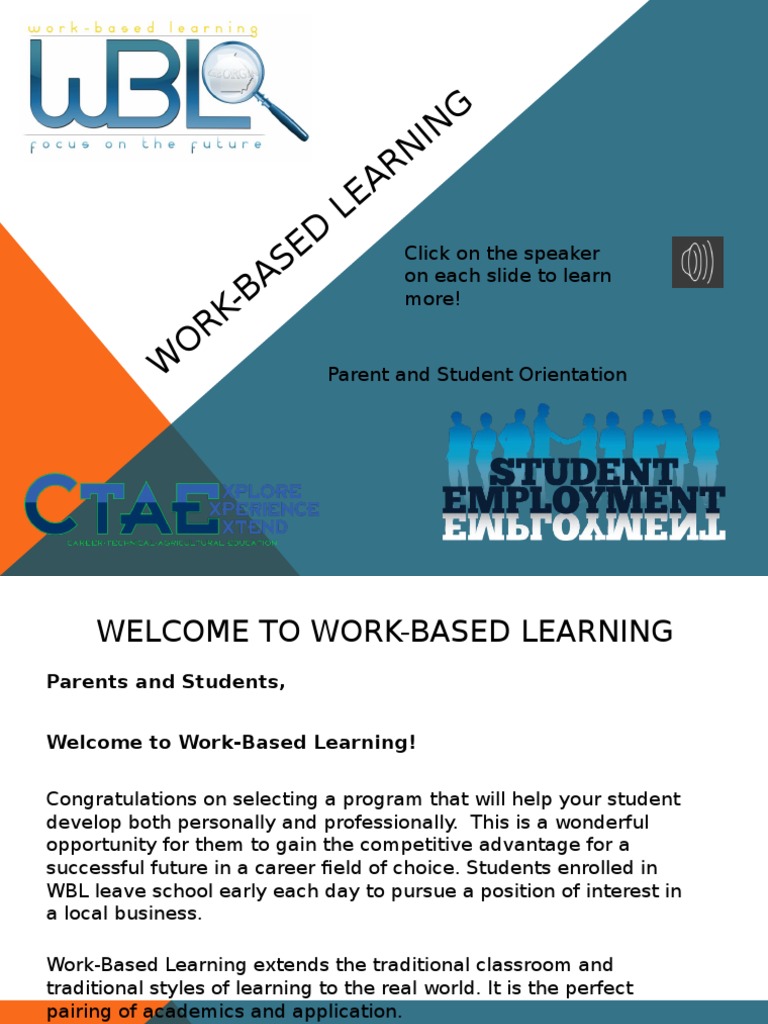 Work Basedlearningparentstudentorientation | PDF | Employment | Mentorship