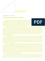 Urgensi Pendidikan Agama PDF