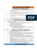 Fiche de Poste Betonniere