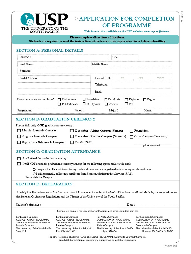 2016a Application For Completion of Programme | PDF | Address ...