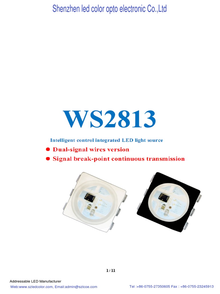 WS2813 Integrated LED Control Overview | PDF | Electronic Circuits ...