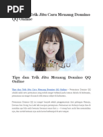 Download Tips Dan Trik Jitu Cara Menang Domino QQ Online by pokerindonesiaonline SN319686697 doc pdf