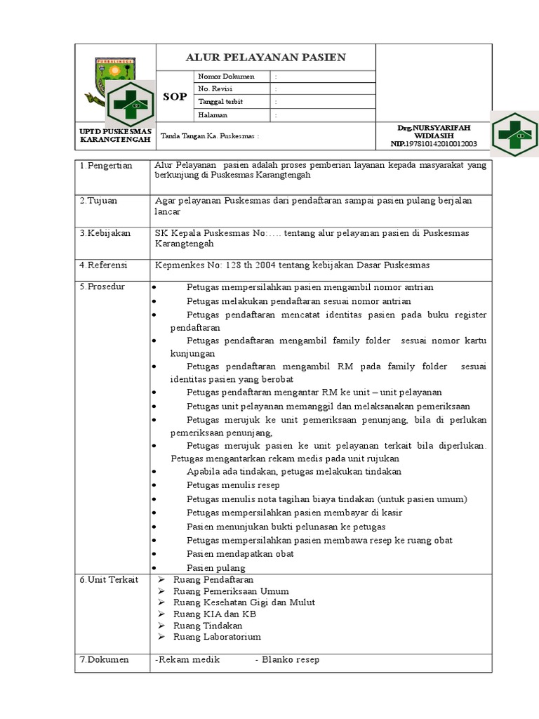 Sop Alur Pelayanan Puskesmas
