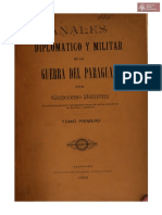 Anales Diplomático y Militar de La Guerra Del Paraguay Por Gregorio Benites, Asunción Año 1906