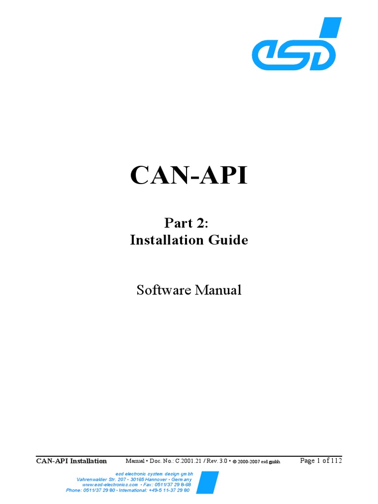 CAN-API Part2 Installation Manual | PDF | Installation (Computer ...