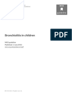Bronchiolitis in Children Bronchiolitis in Children: NICE Guideline Published: 1 June 2015