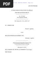 W. A. Griffin, MD v. Health Systems Management, Inc., 11th Cir. (2015)