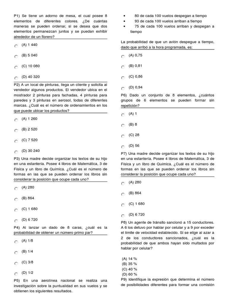 Problemas de Combinaciones y Ordenamientos | PDF | Jugando a las cartas ...