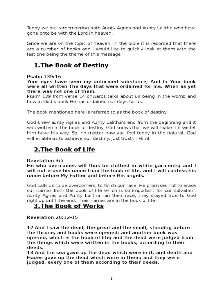 The Books of Heaven Sermon PDF Mercy Jesus