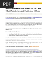 Mobile Network Architecture For 5G Era - New C-RAN Architecture and Distributed 5G Core