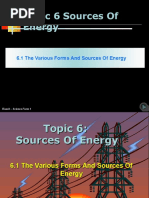 Topic 6 Sources of Energy