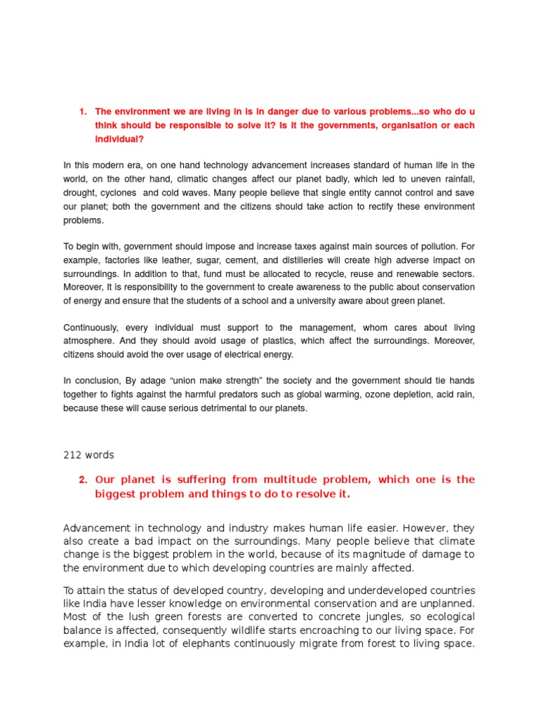 Pte essays with answers image