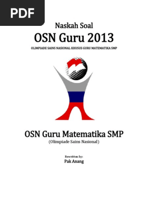 Naskah Soal Osn Guru Matematika Smp 2013 Tingkat Provinsi Edit