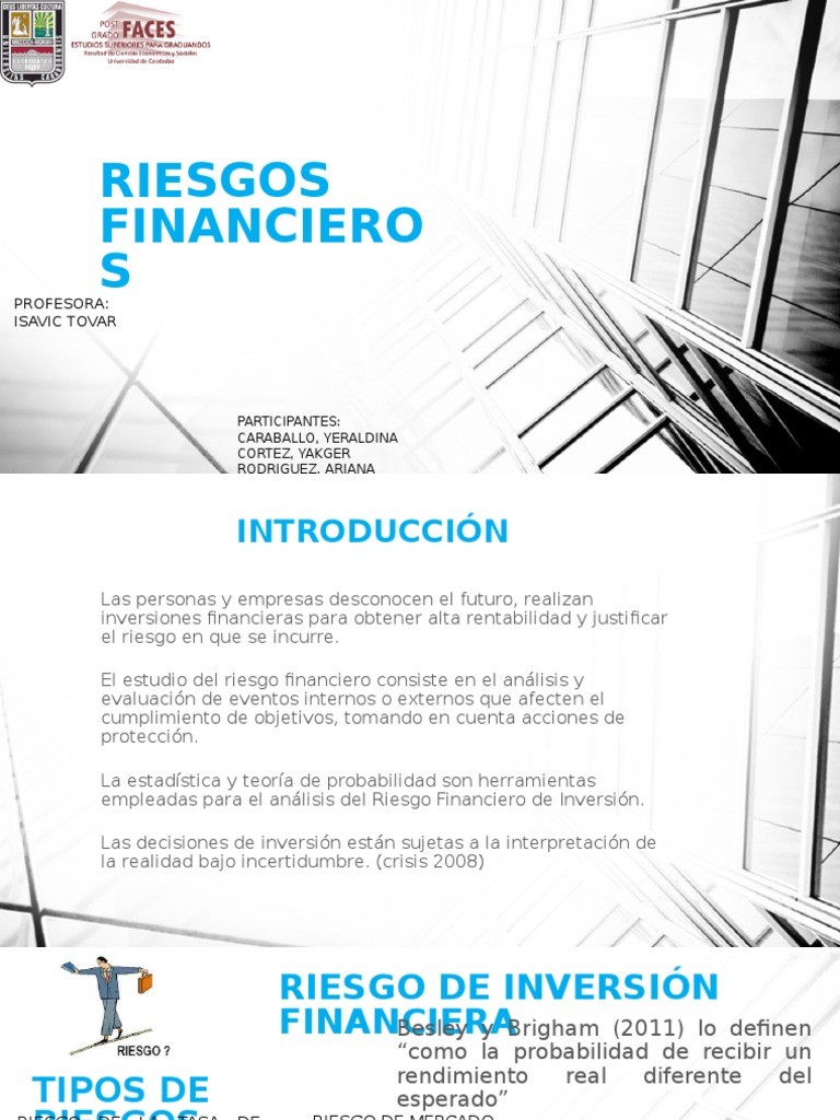Análisis de Riesgos Financieros | PDF | Interés | Inversiones