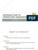 Introduction To Operations Management: Chapter - 1