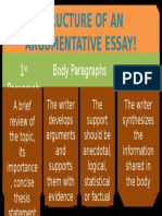 Structure of An Argumentative Essay!: 1 Paragraph Body Paragraphs Conclusion