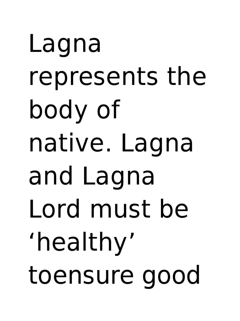 Lagna Represents The Body of Native. Lagna and Lagna Lord Must Be