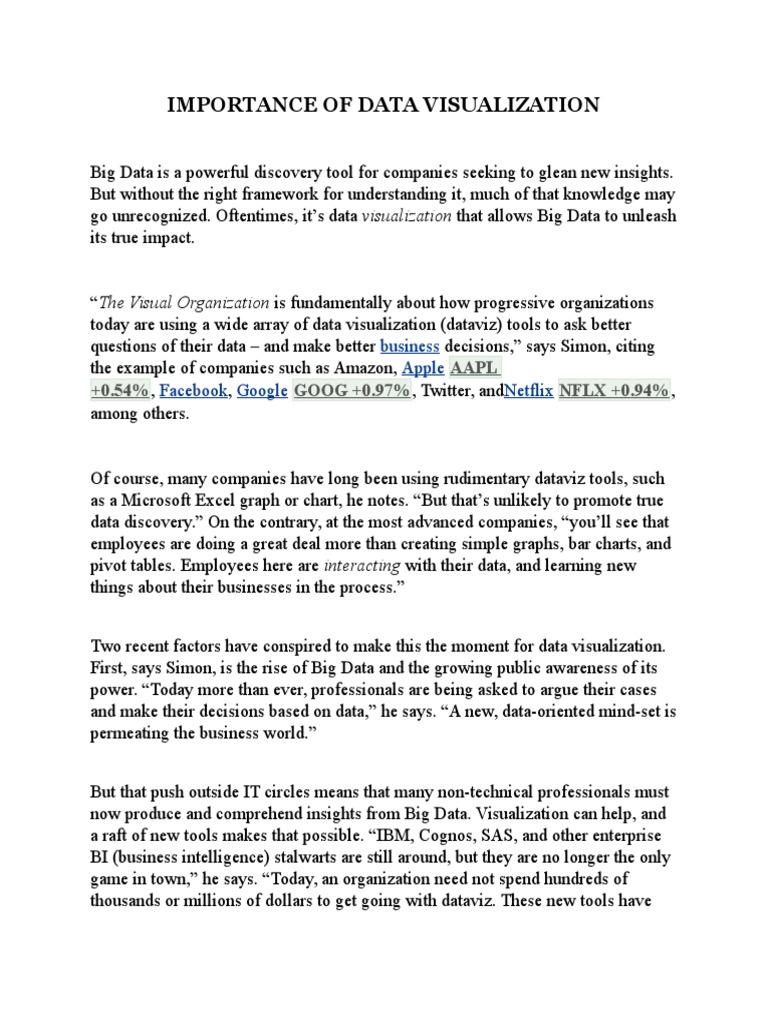 Data Visualization for Business Leaders | PDF | Visualization (Graphics ...