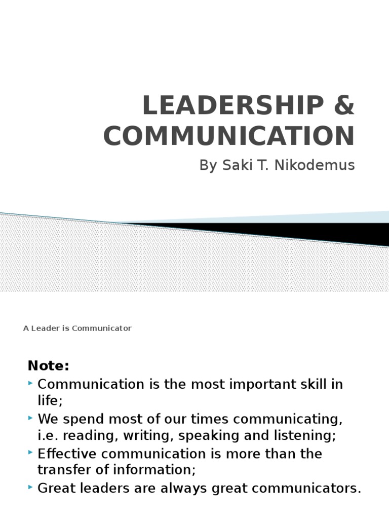Developing Effective Communication Skills in Leadership | PDF | Body ...