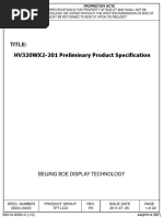 Title: HV320WX2-201 Preliminary Product Specification: Beijing Boe Display Technology