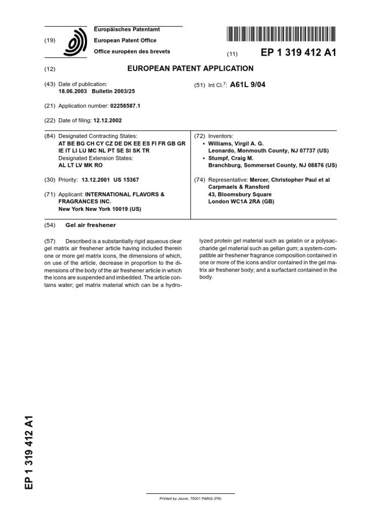 Gel Air Freshener PDF Freezing Ester