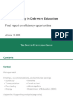 Cost Efficiency in Delaware Education: Final Report On Efficiency Opportunities