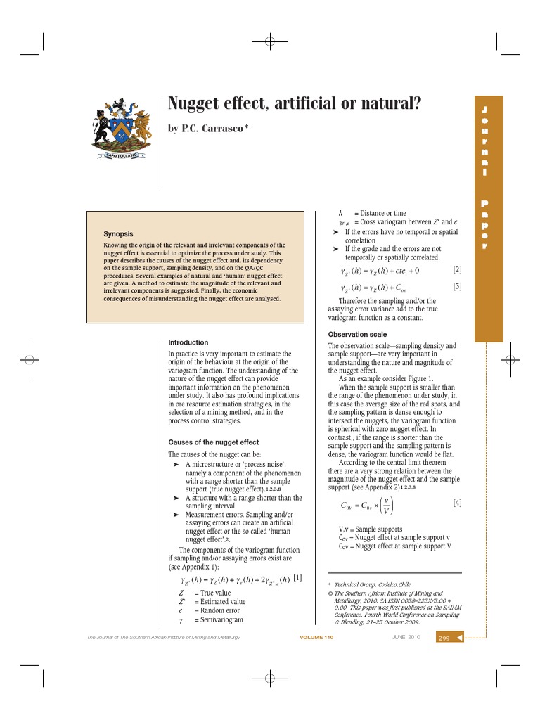 Nugget Effect Artificial or Natural PDF Sampling (Statistics