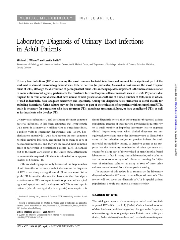 Clin Infect Dis.2004Wilson11508.pdf Urinary Tract Infection