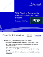 TCA (Trading Community Architecture) in R12 and Beyond: Presenter: Malik Aziz