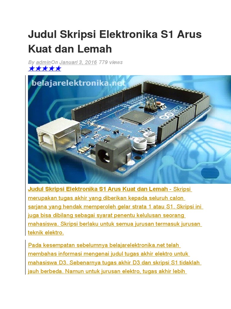 Judul Skripsi Elektronika S1 Arus Kuat Dan Lemah