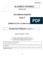 Sujet Bac s Mathematiques Obligatoire 2016
