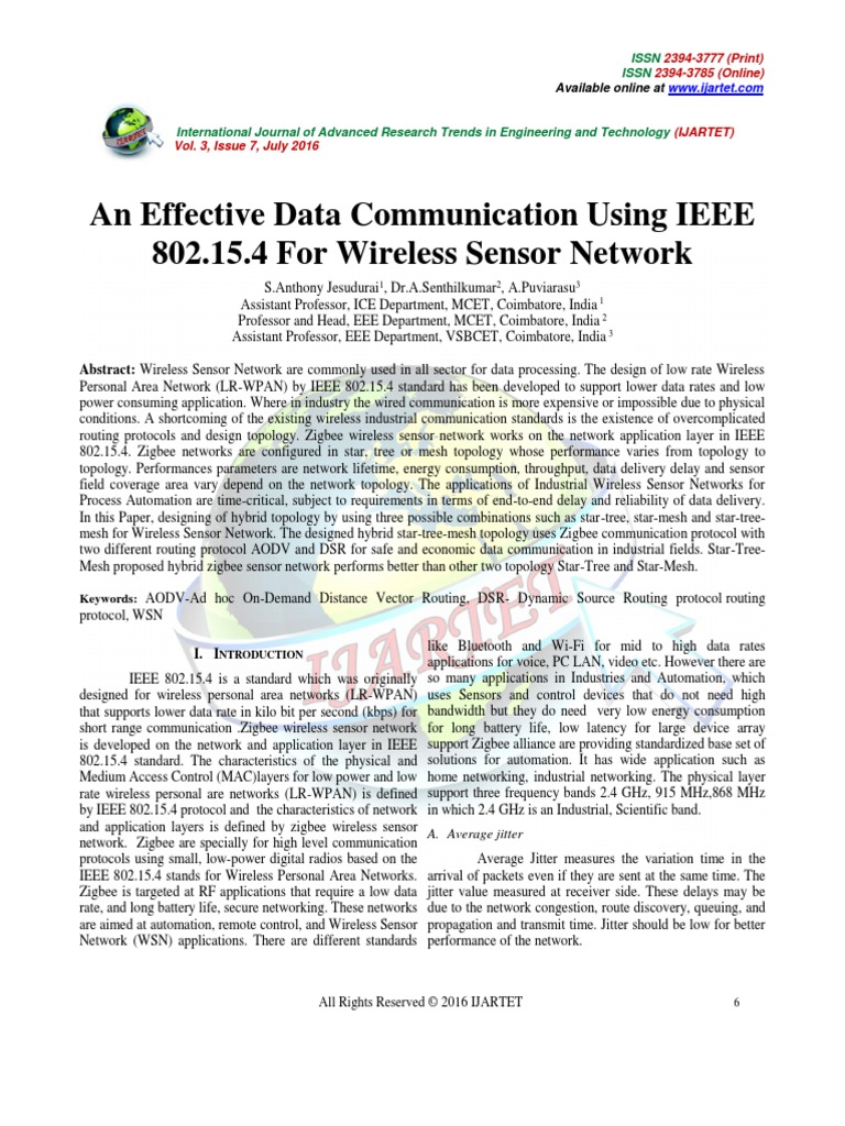 An Effective Data Communication Using IEEE 802.15.4 For Wireless Sensor ...