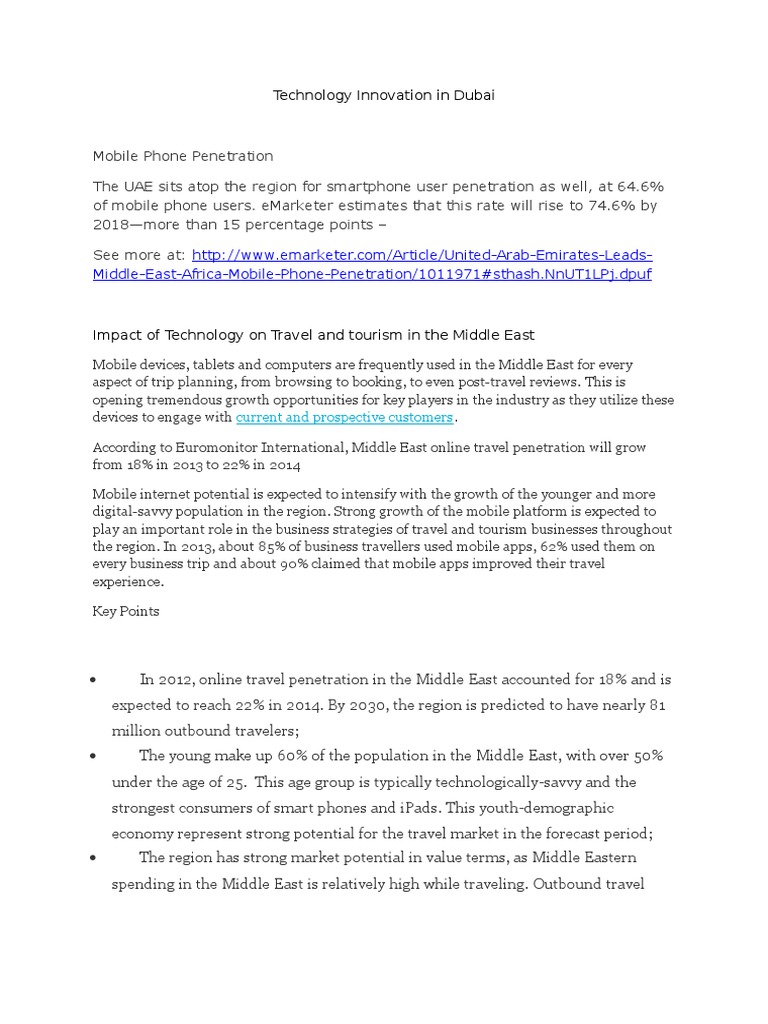 Technology Innovation in Dubai | PDF | Internet Of Things | United Arab ...