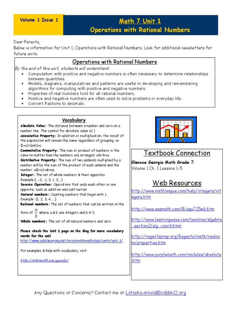 Math 7 Unit 1 Operations With Rational Numbers | PDF | Numbers ...