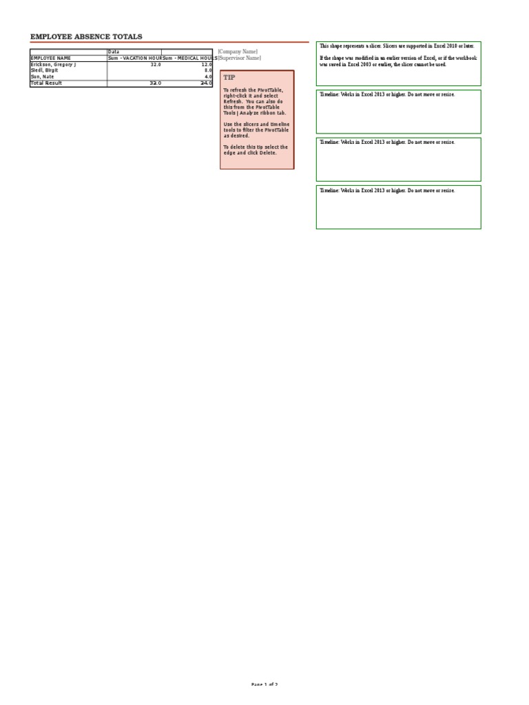 Employee Absence Data Summary | PDF