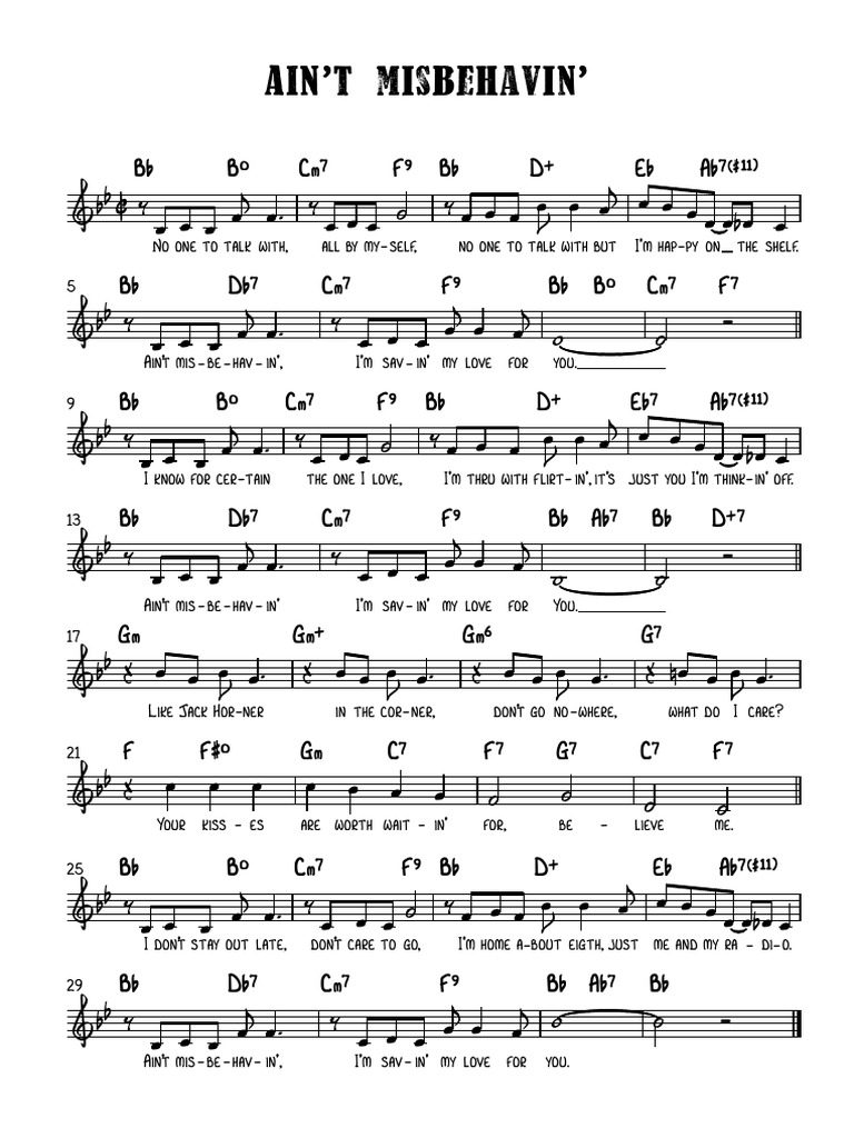 Ain't Misbehavin' (Bb) C Instruments