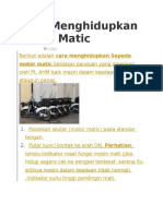 Cara Menghidupkan Motor Matic