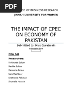 The Impact of Cpec On Economy of Pakistan Final