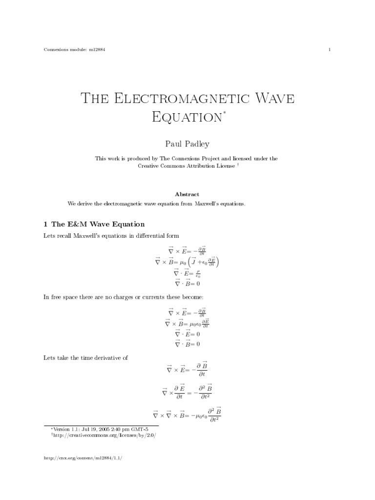The Electromagnetic Wave | PDF | Waves | Maxwell's Equations