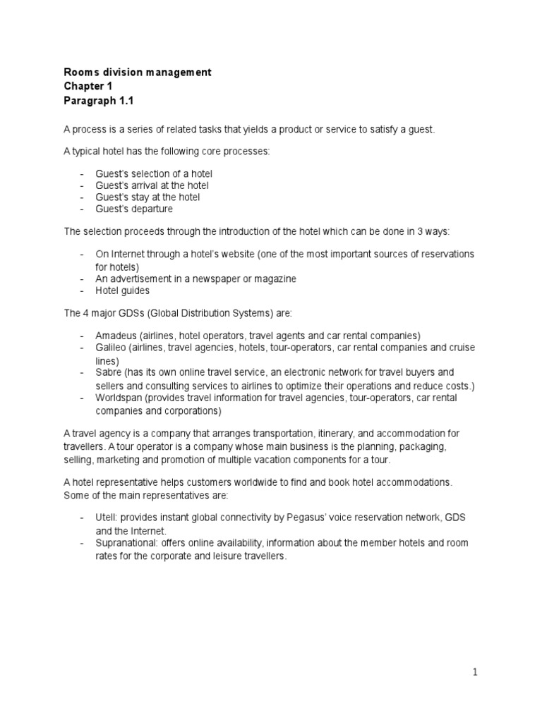 Understanding Room Division Management | PDF | Franchising | Travel Agency