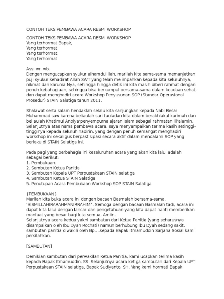 Contoh Teks Pembawa Berita Mosaicone