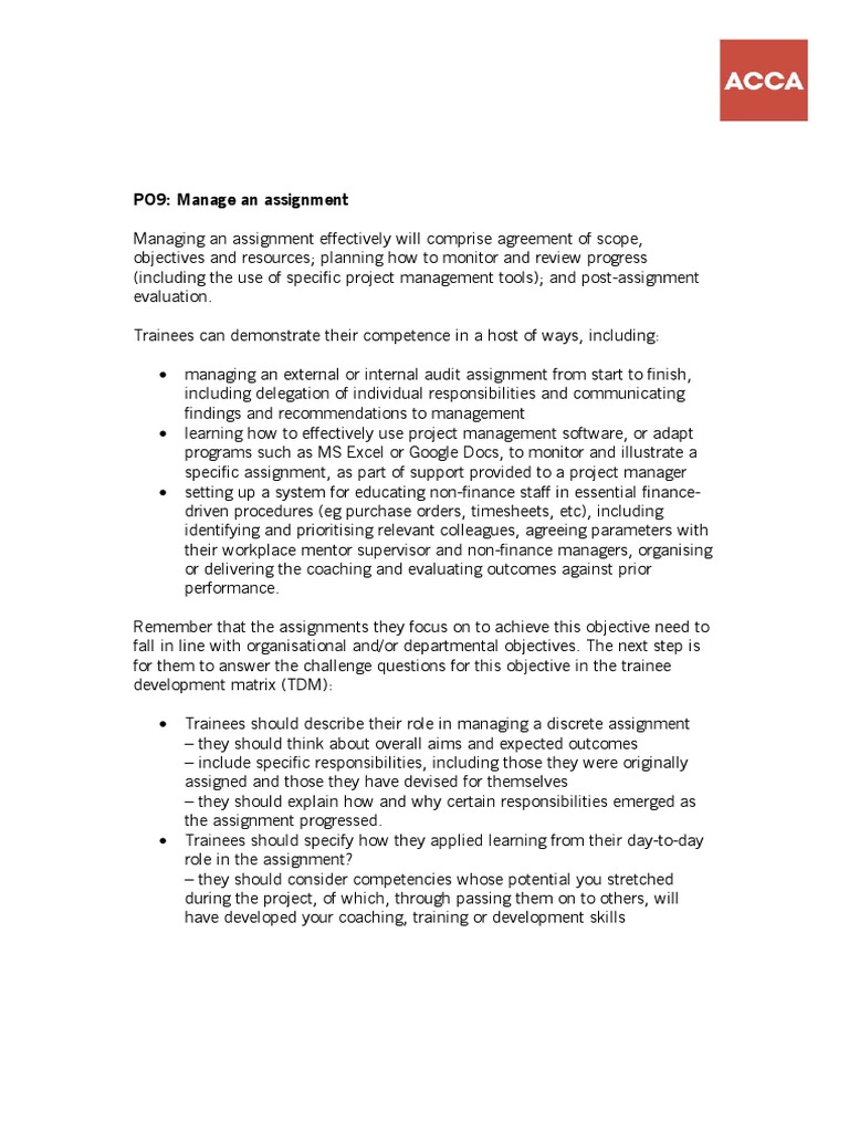 ACCA Per Performance Objective9 PDF Competence (Human Resources